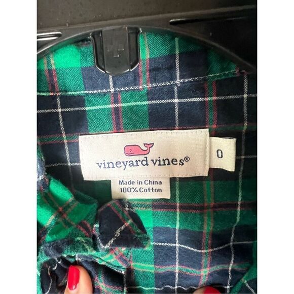 Vineyard Vines Womens Plaid Button Up Blouse Size 0 - Picture 3 of 4